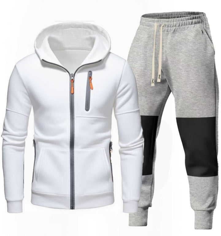 Herrarnas Sportigt Hoodie- och Joggingbyxa-set med Funktionella Dragkedjefickor Mirla-Eva Jonsson