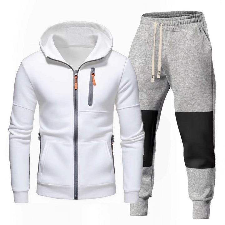 Herrarnas Sportigt Hoodie- och Joggingbyxa-set med Funktionella Dragkedjefickor Mirla-Eva Jonsson
