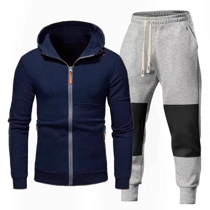 Herrarnas Sportigt Hoodie- och Joggingbyxa-set med Funktionella Dragkedjefickor Mirla-Eva Jonsson