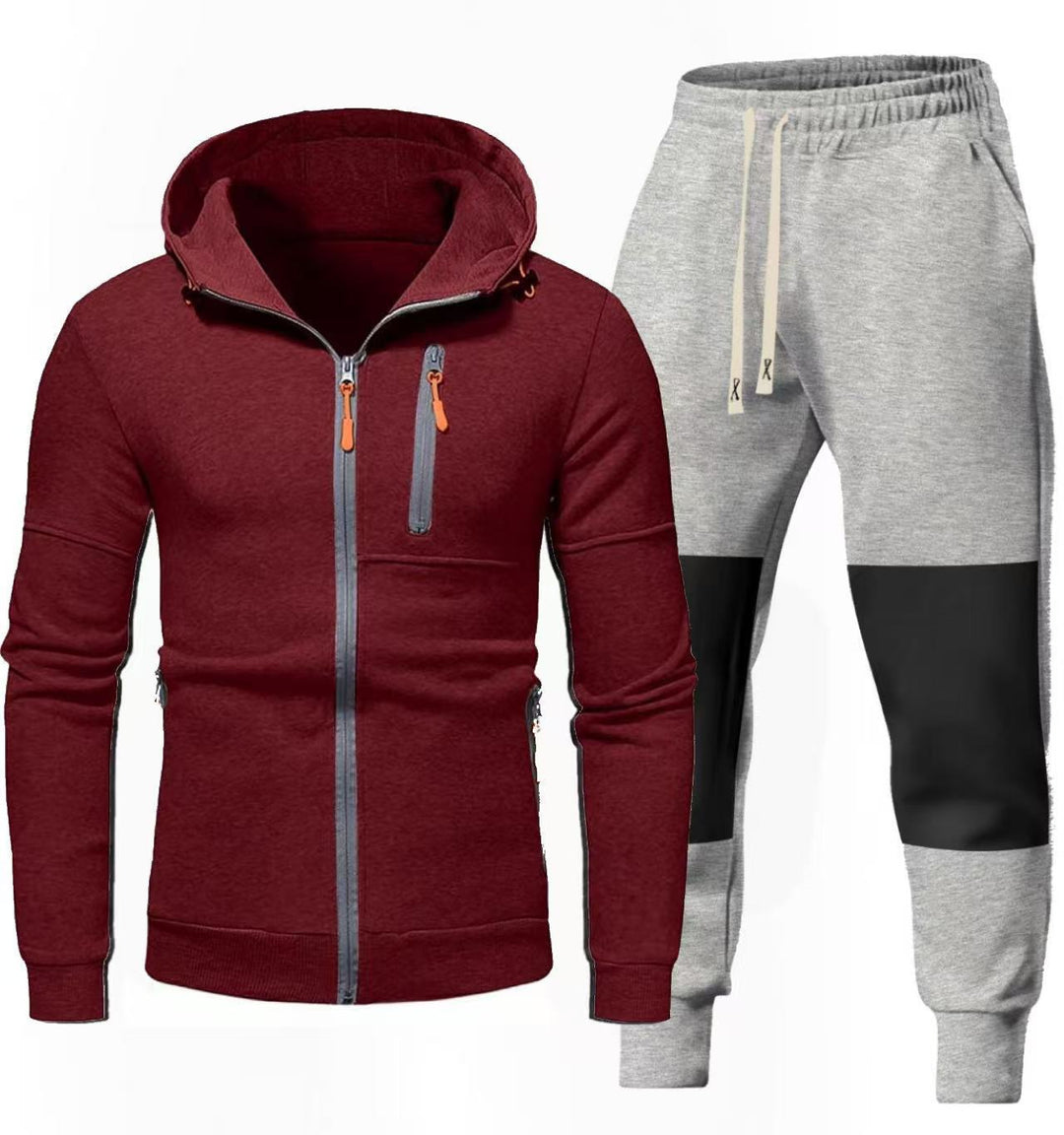 Herrarnas Sportigt Hoodie- och Joggingbyxa-set med Funktionella Dragkedjefickor Mirla-Eva Jonsson