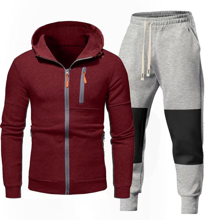 Herrarnas Sportigt Hoodie- och Joggingbyxa-set med Funktionella Dragkedjefickor Mirla-Eva Jonsson