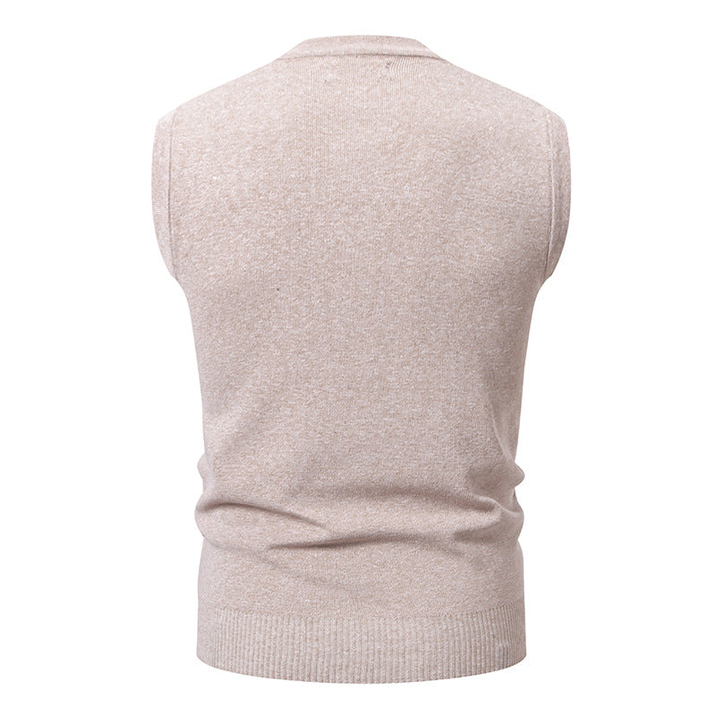 Herrarnas ärmlösa stickade jacka med modern flätmönster Mirla-Eva Jonsson