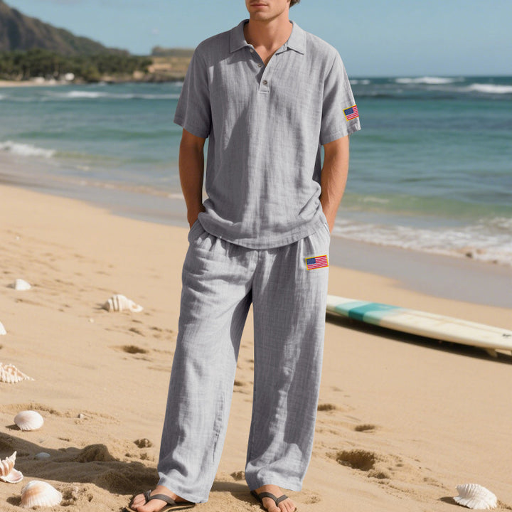 Herrarnas avslappnade strandoutfit i lätt och andningsbar tyg Eva Jonsson-Eva Jonsson