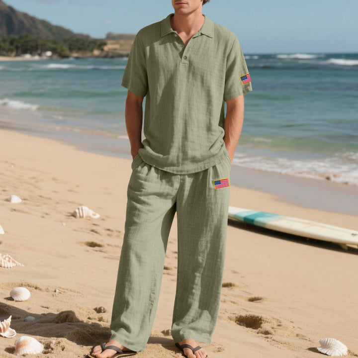 Herrarnas avslappnade strandoutfit i lätt och andningsbar tyg Eva Jonsson-Eva Jonsson