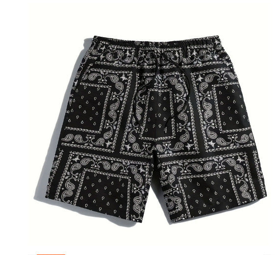 Herrarnas badshorts i andningsbart material med modernt paisleymönster Mirla-Eva Jonsson