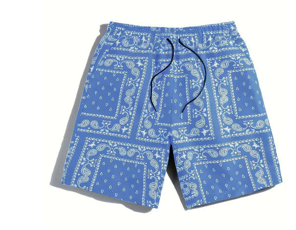 Herrarnas badshorts i andningsbart material med modernt paisleymönster Mirla-Eva Jonsson