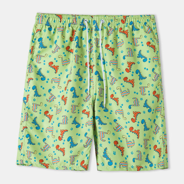 Herrarnas badshorts med lekfullt dinosauriemotiv och elastisk midja Mirla-Eva Jonsson