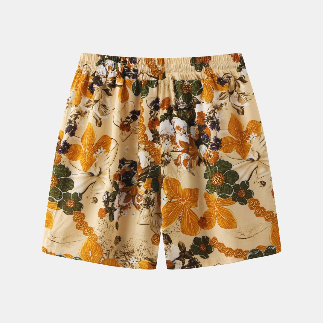 Herrarnas badshorts med medelhavsinspirerat blommönster och elastisk midja Mirla-Eva Jonsson