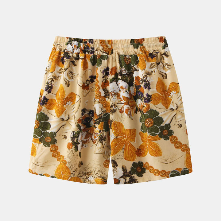 Herrarnas badshorts med medelhavsinspirerat blommönster och elastisk midja Mirla-Eva Jonsson