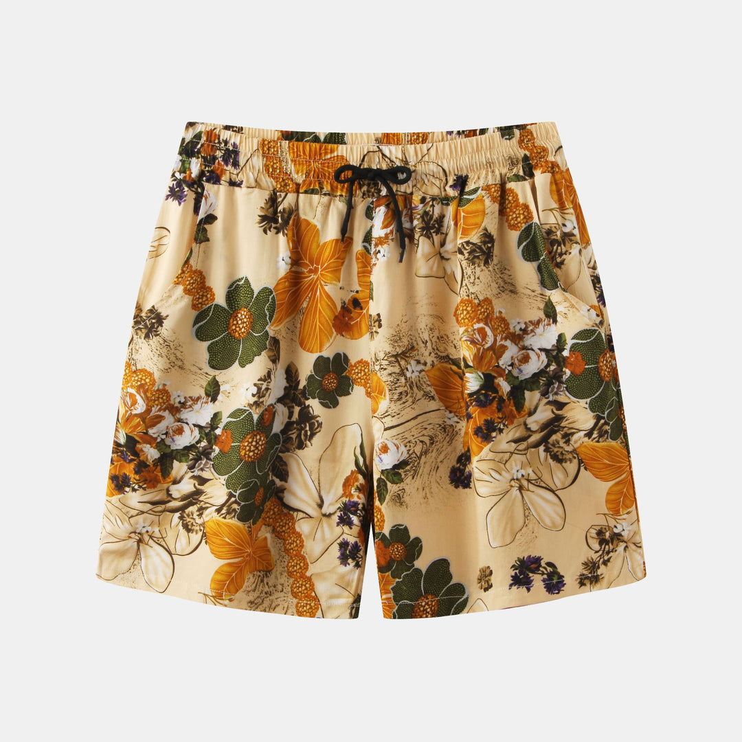 Herrarnas badshorts med medelhavsinspirerat blommönster och elastisk midja Mirla-Eva Jonsson