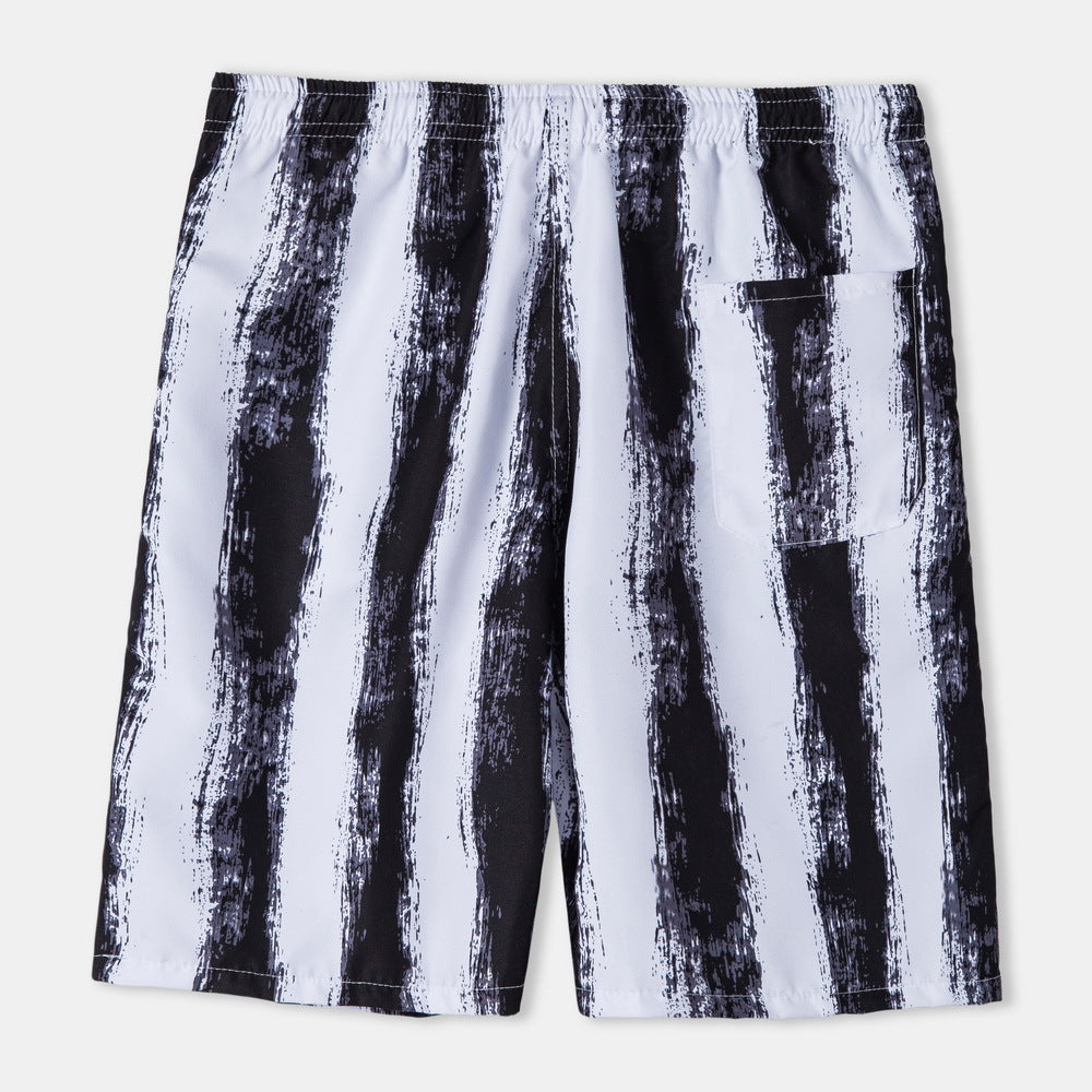 Herrarnas badshorts med modern randig mönster och elastisk midja Eva Jonsson-Eva Jonsson