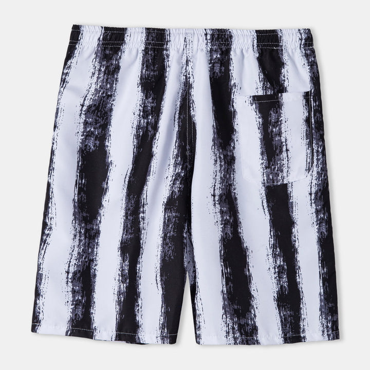 Herrarnas badshorts med modern randig mönster och elastisk midja Eva Jonsson-Eva Jonsson