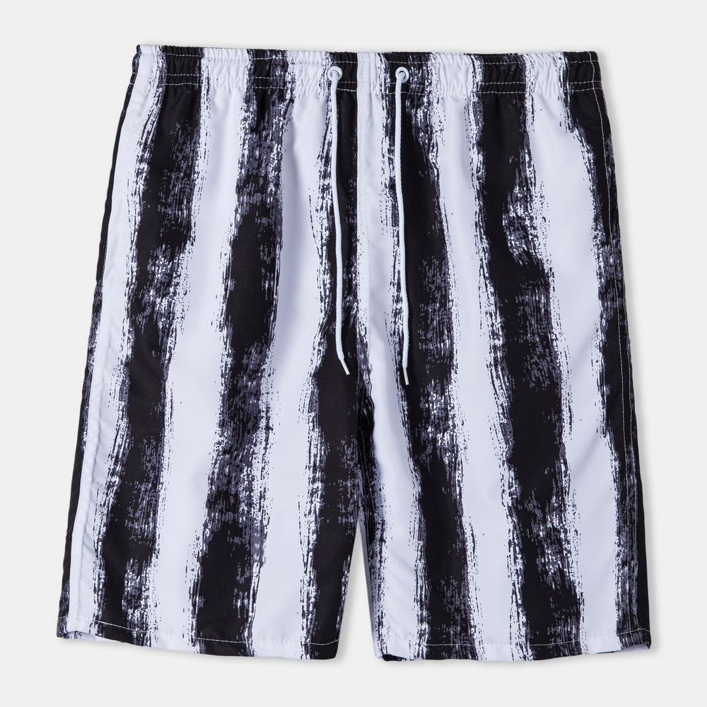 Herrarnas badshorts med modern randig mönster och elastisk midja Eva Jonsson-Eva Jonsson