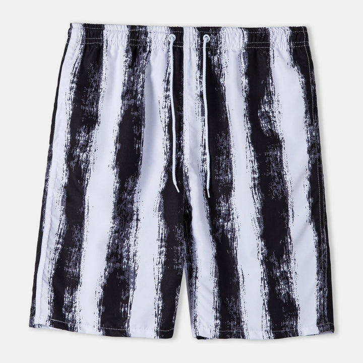 Herrarnas badshorts med modern randig mönster och elastisk midja Eva Jonsson-Eva Jonsson