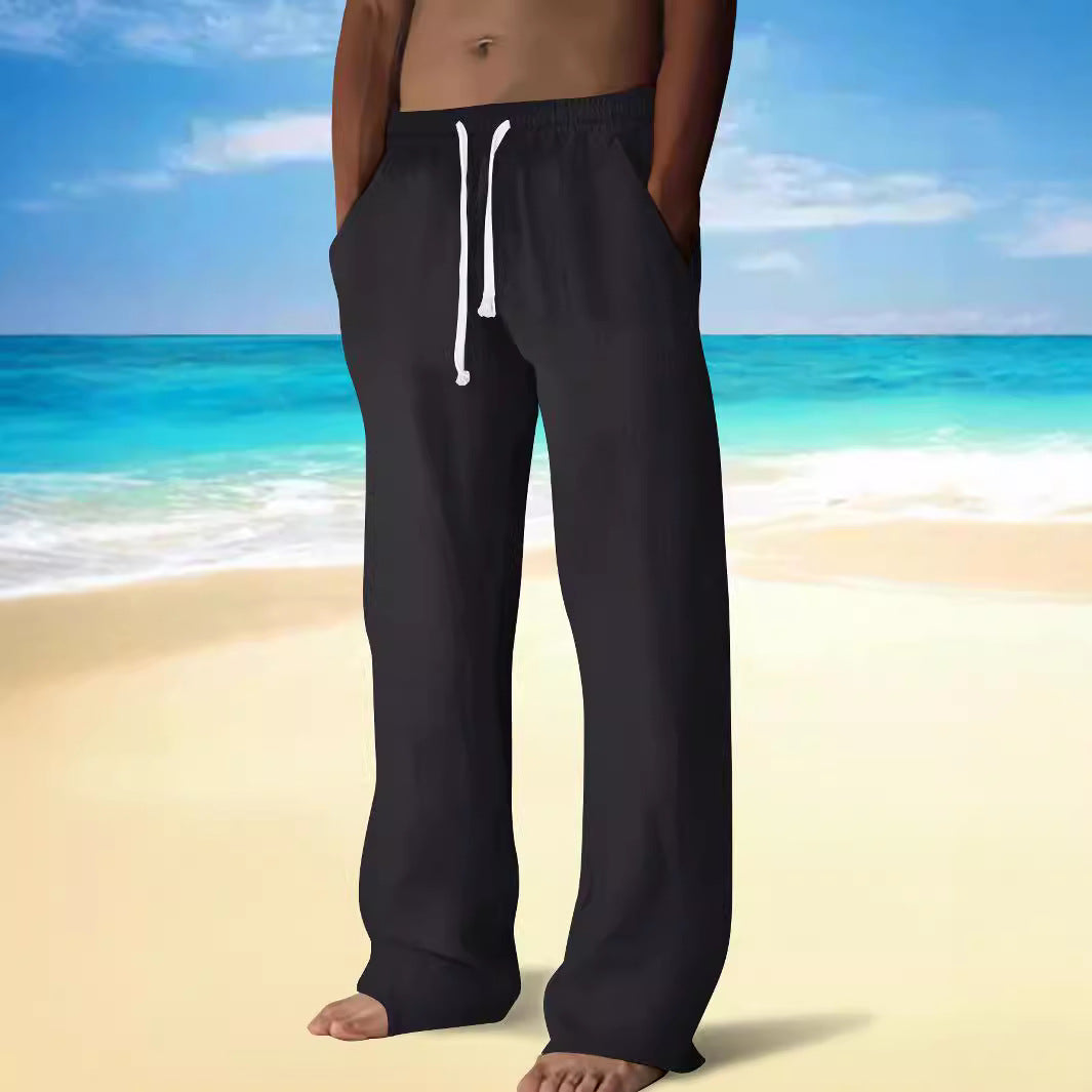 Herrarnas bekväma strandbyxor med elastisk midja och sidofickor Mirla-Eva Jonsson