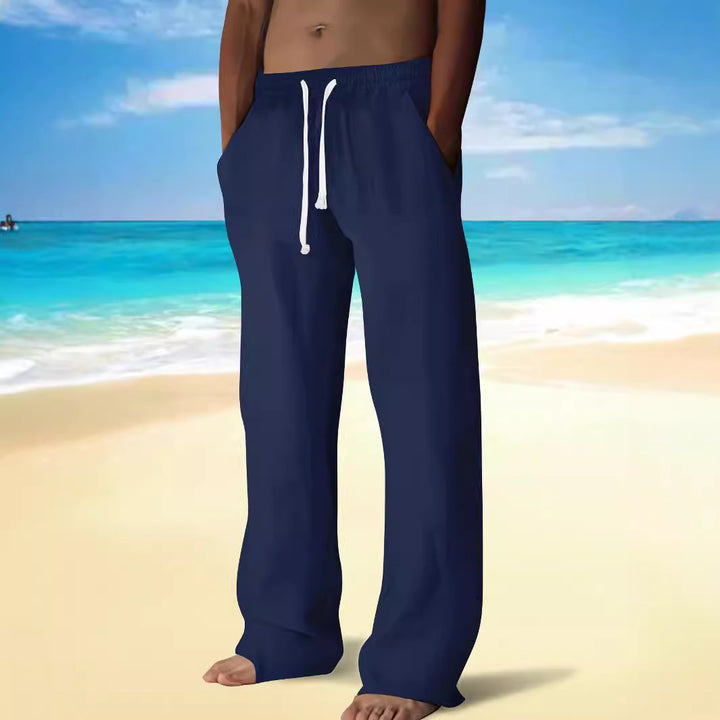 Herrarnas bekväma strandbyxor med elastisk midja och sidofickor Mirla-Eva Jonsson