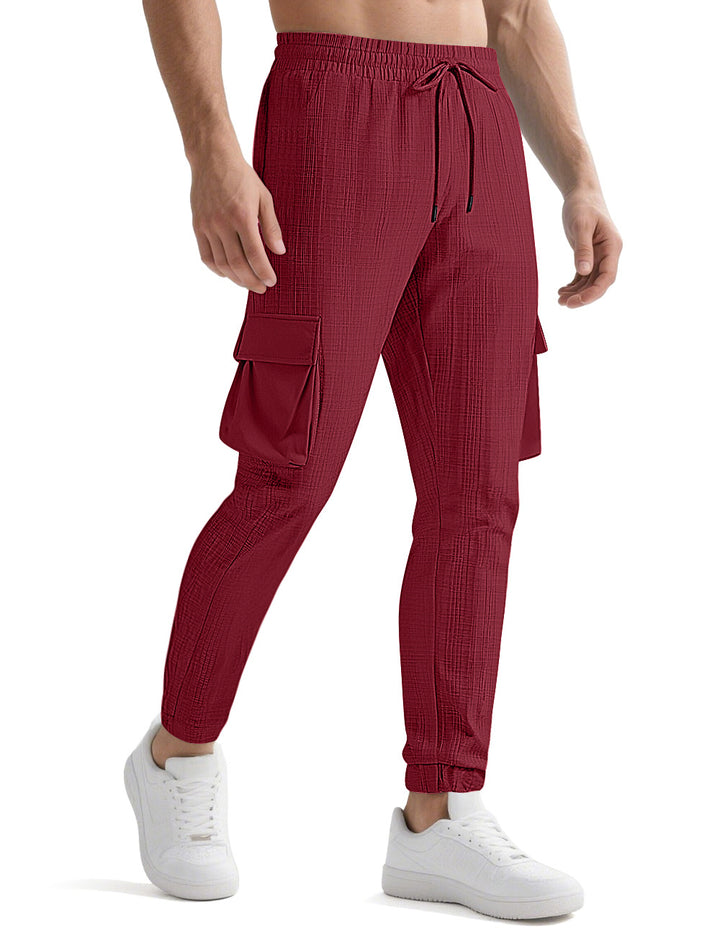 Herrarnas cargo-joggingbyxor med elastisk midja och praktiska fickor Mirla-Eva Jonsson