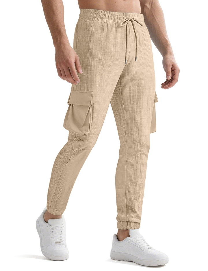 Herrarnas cargo-joggingbyxor med elastisk midja och praktiska fickor Mirla-Eva Jonsson