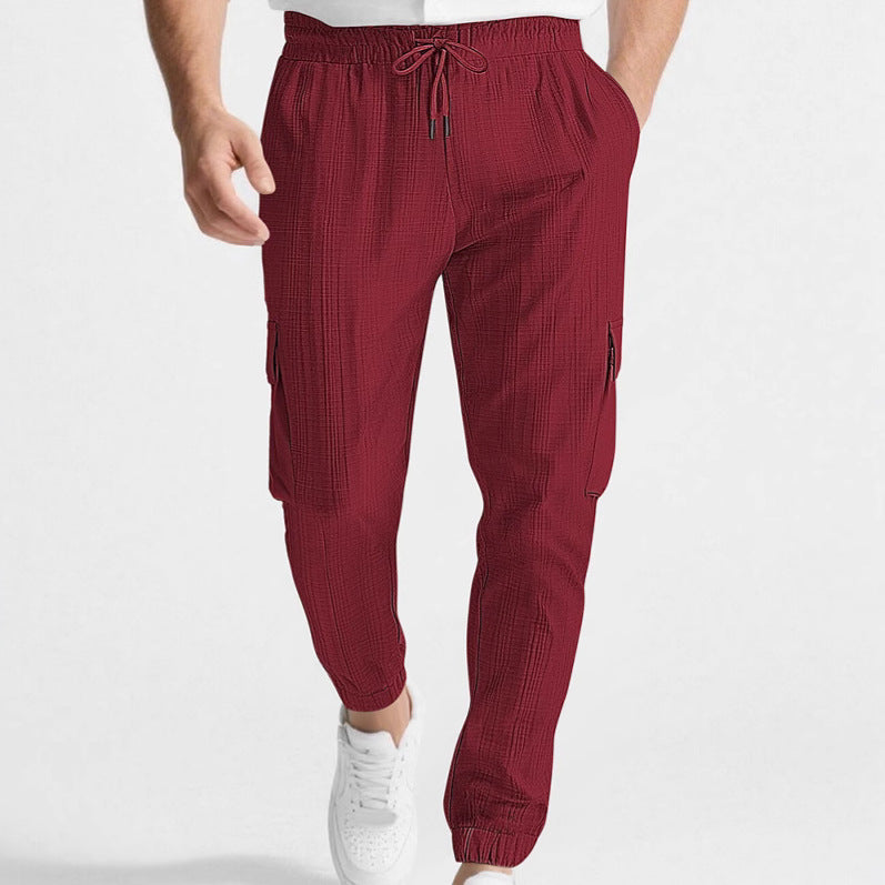 Herrarnas cargo-joggingbyxor med elastisk midja och praktiska fickor Mirla-Eva Jonsson