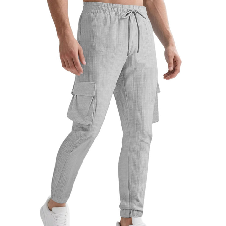 Herrarnas cargo-joggingbyxor med elastisk midja och praktiska fickor Mirla-Eva Jonsson