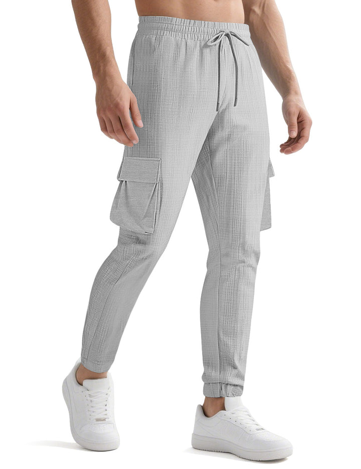 Herrarnas cargo-joggingbyxor med elastisk midja och praktiska fickor Mirla-Eva Jonsson