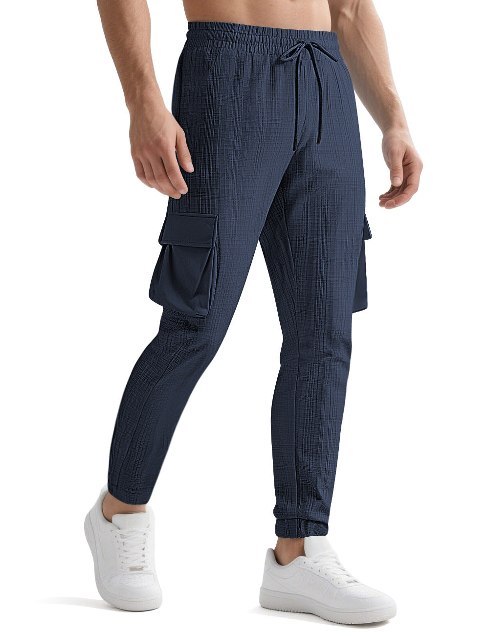 Herrarnas cargo-joggingbyxor med elastisk midja och praktiska fickor Mirla-Eva Jonsson