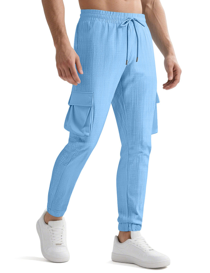Herrarnas cargo-joggingbyxor med elastisk midja och praktiska fickor Mirla-Eva Jonsson