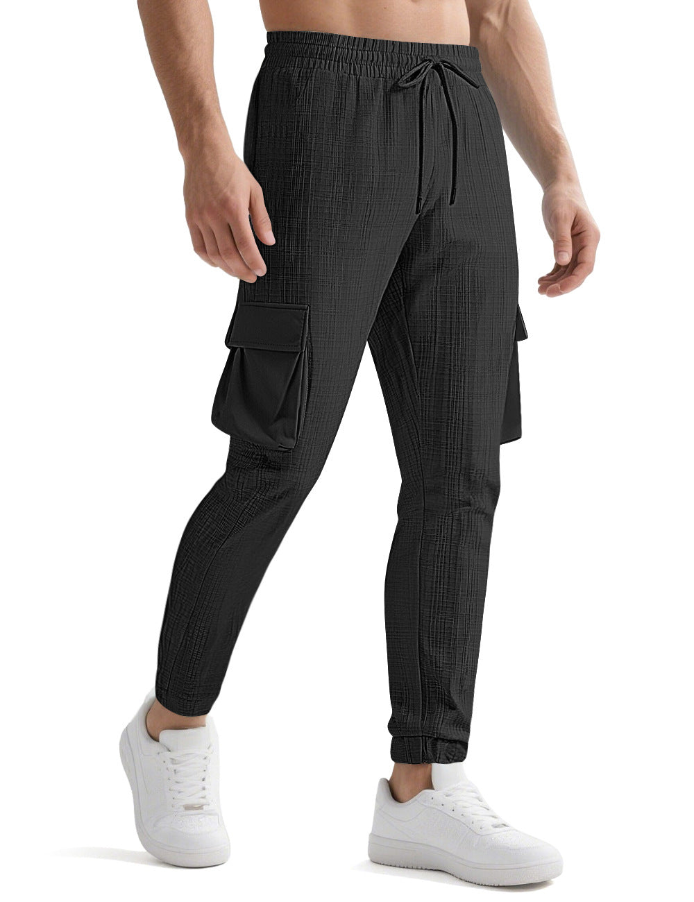 Herrarnas cargo-joggingbyxor med elastisk midja och praktiska fickor Mirla-Eva Jonsson