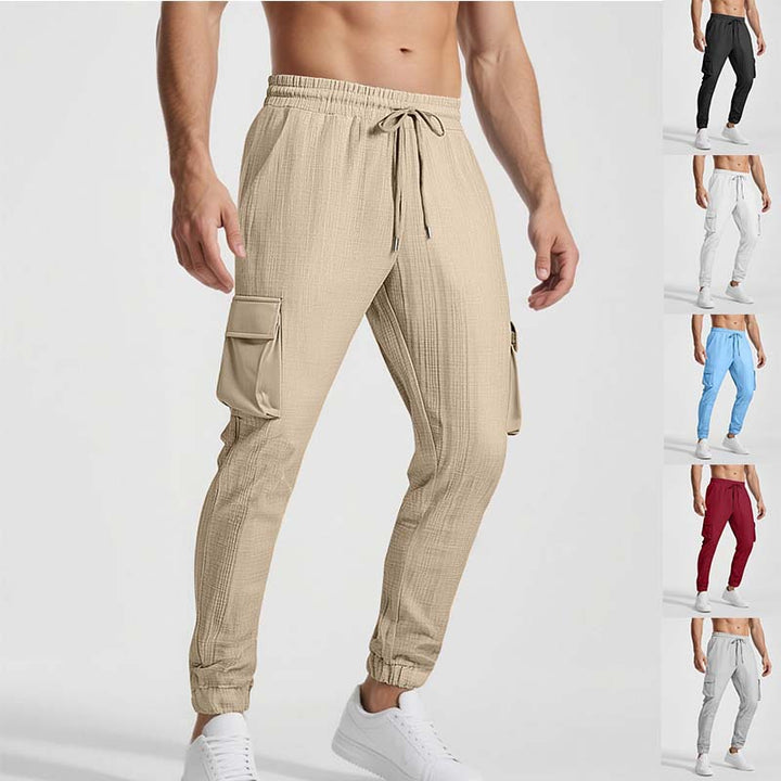Herrarnas cargo-joggingbyxor med elastisk midja och praktiska fickor Mirla-Eva Jonsson