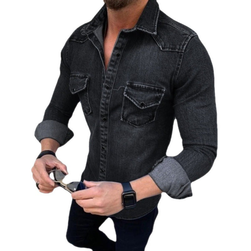 Herrarnas denimskjorta med modern passform och praktiska bröstfickor Mirla-Eva Jonsson