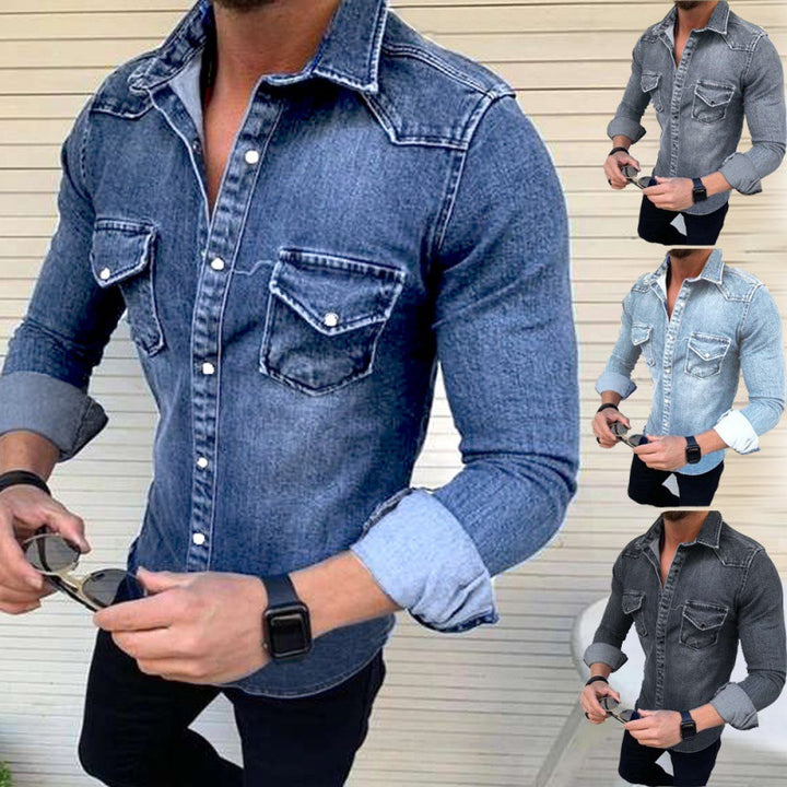 Herrarnas denimskjorta med modern passform och praktiska bröstfickor Mirla-Eva Jonsson