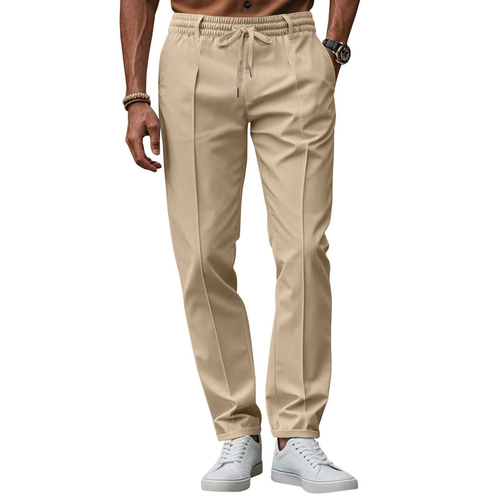 Herrarnas eleganta Chino-byxor med elastisk midja och sidofickor Mirla-Eva Jonsson