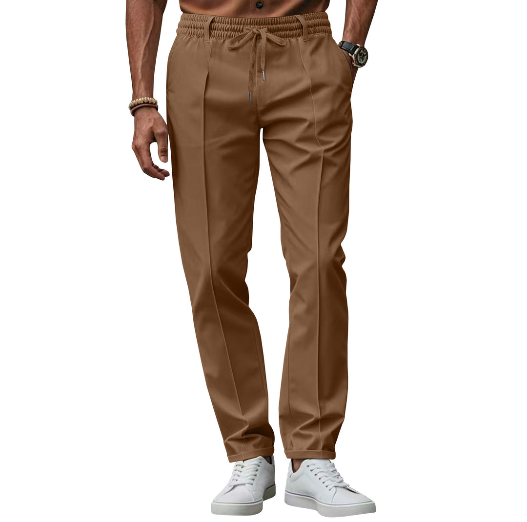 Herrarnas eleganta Chino-byxor med elastisk midja och sidofickor Mirla-Eva Jonsson