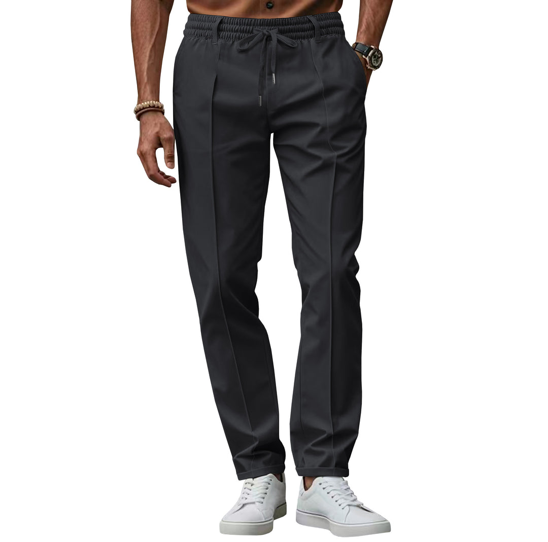 Herrarnas eleganta Chino-byxor med elastisk midja och sidofickor Mirla-Eva Jonsson