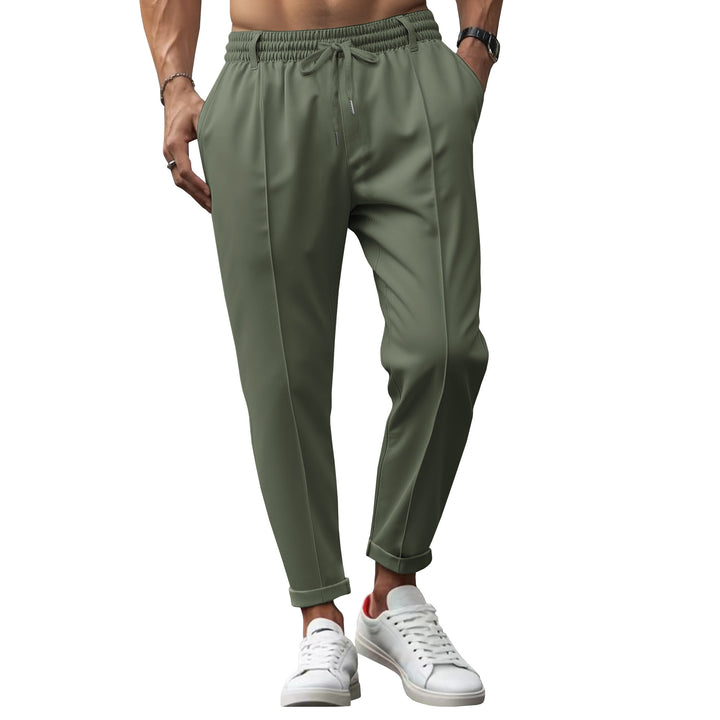 Herrarnas eleganta Chino-byxor med elastisk midja och sidofickor Mirla-Eva Jonsson