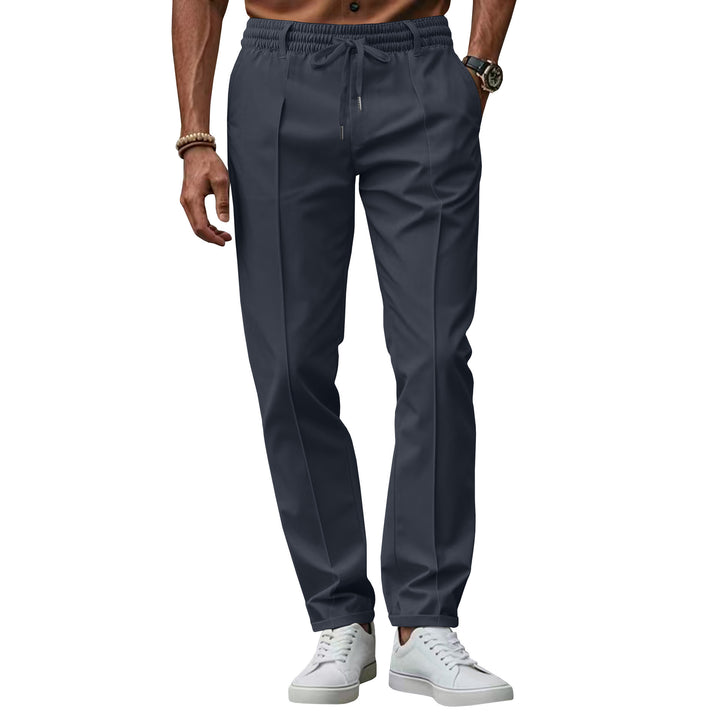 Herrarnas eleganta Chino-byxor med elastisk midja och sidofickor Mirla-Eva Jonsson