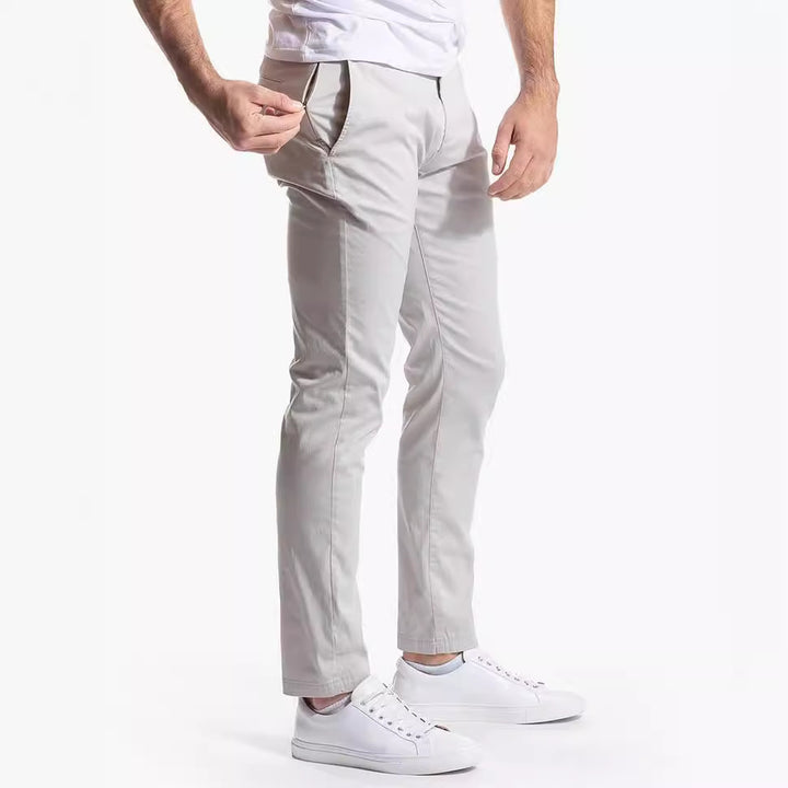 Herrarnas eleganta chinos med elastisk midja och smal passform Eva Jonsson-Eva Jonsson