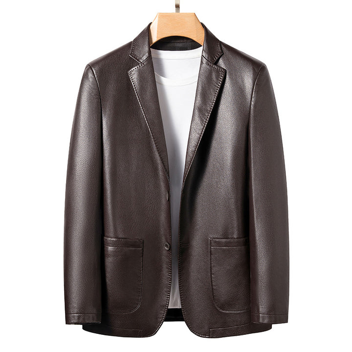 Herrarnas eleganta konstläderblazer med modern passform Mirla-Eva Jonsson