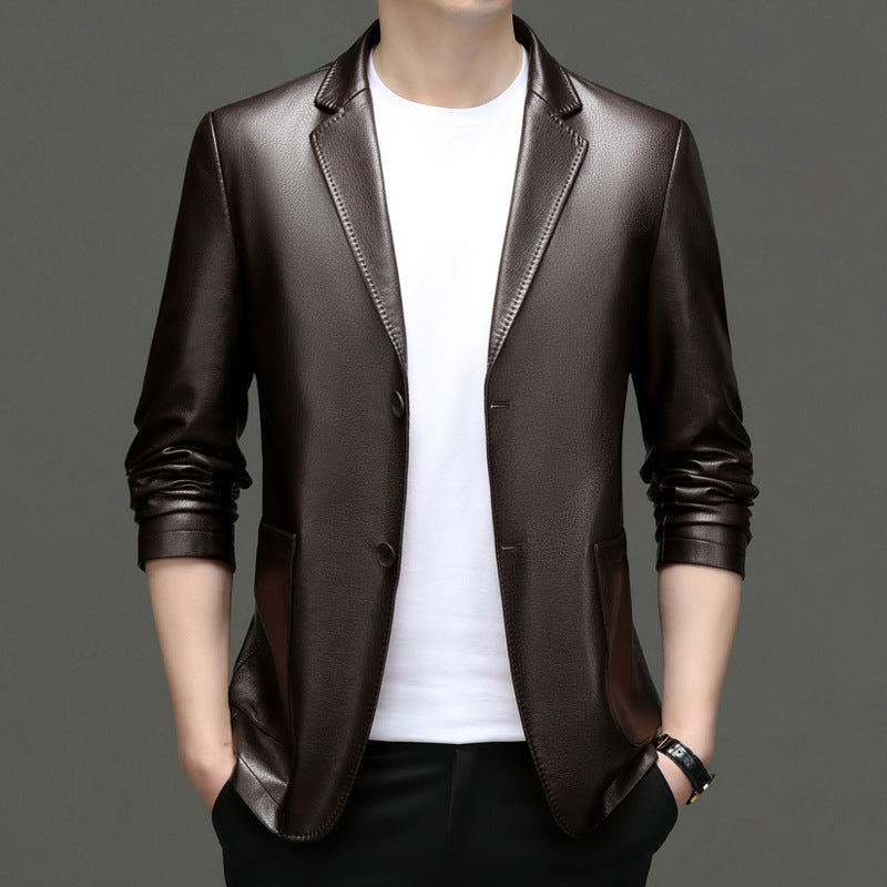 Herrarnas eleganta konstläderblazer med modern passform Mirla-Eva Jonsson