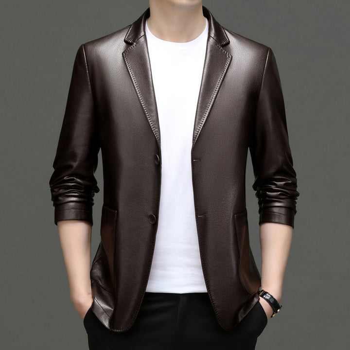Herrarnas eleganta konstläderblazer med modern passform Mirla-Eva Jonsson