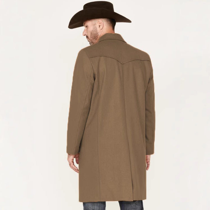 Herrarnas eleganta långärmade overcoat med moderna accenter Eva Jonsson-Eva Jonsson