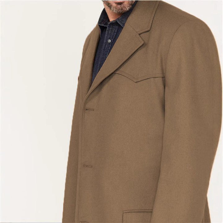 Herrarnas eleganta långärmade overcoat med moderna accenter Eva Jonsson-Eva Jonsson