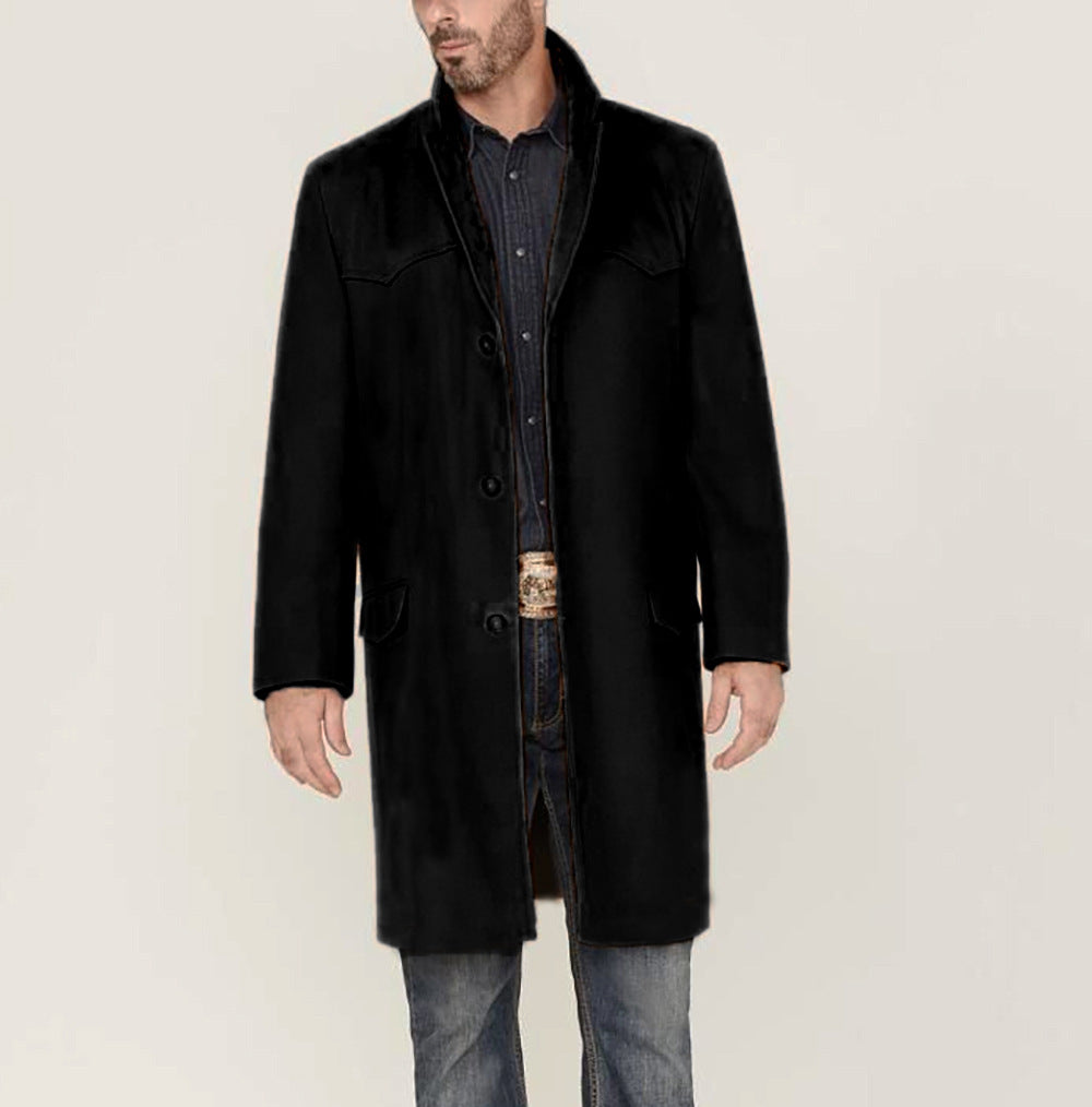 Herrarnas eleganta långärmade overcoat med moderna accenter Eva Jonsson-Eva Jonsson