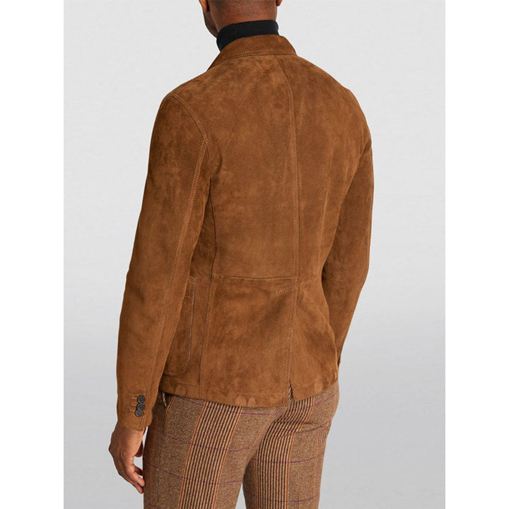 Herrarnas eleganta mockajacka med moderna fickor och avslappnad passform Mirla-Eva Jonsson