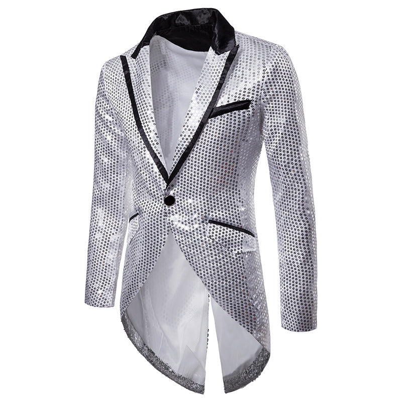 Herrarnas eleganta paljettblazer med asymmetrisk snitt och lyxig design Eva Jonsson-Eva Jonsson