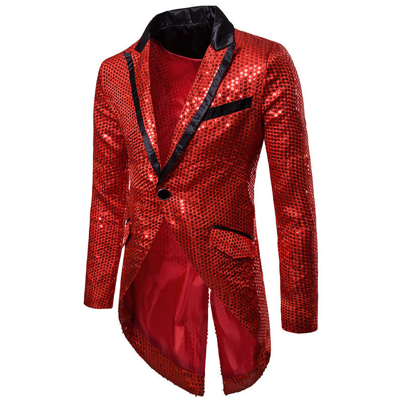 Herrarnas eleganta paljettblazer med asymmetrisk snitt och lyxig design Eva Jonsson-Eva Jonsson