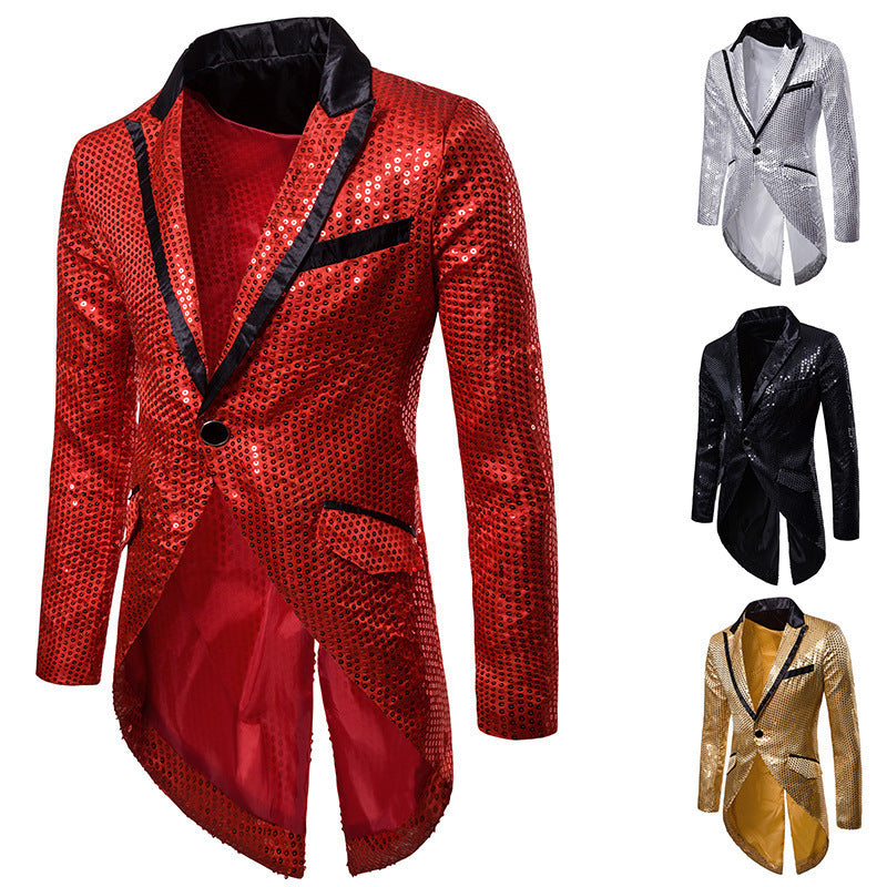 Herrarnas eleganta paljettblazer med asymmetrisk snitt och lyxig design Eva Jonsson-Eva Jonsson