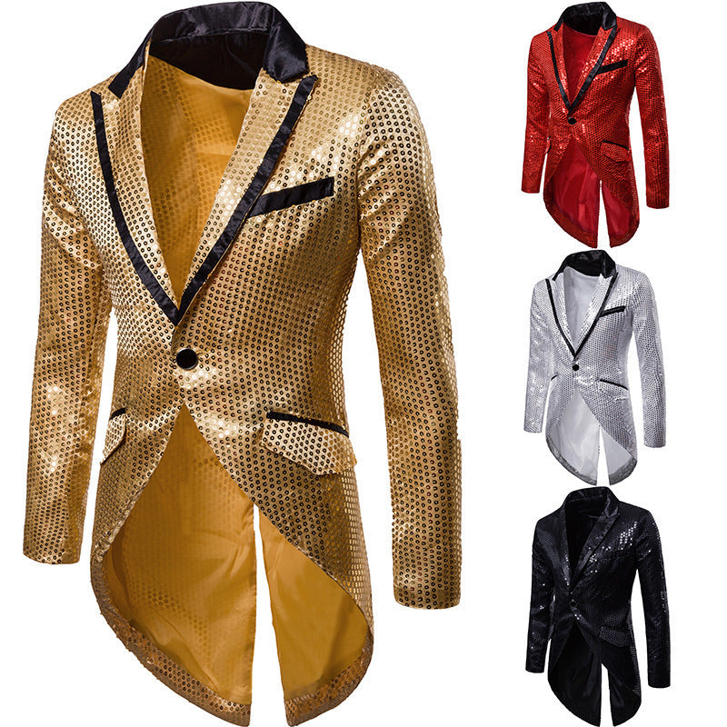 Herrarnas eleganta paljettblazer med asymmetrisk snitt och lyxig design Eva Jonsson-Eva Jonsson