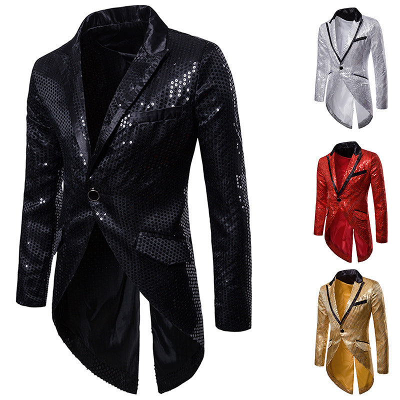 Herrarnas eleganta paljettblazer med asymmetrisk snitt och lyxig design Eva Jonsson-Eva Jonsson