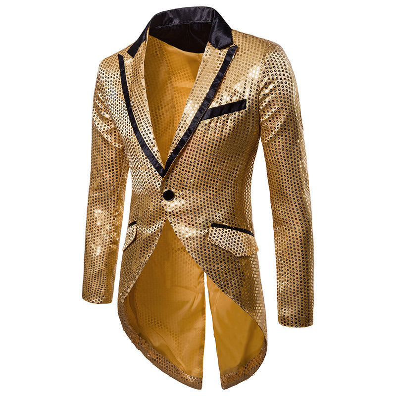 Herrarnas eleganta paljettblazer med asymmetrisk snitt och lyxig design Eva Jonsson-Eva Jonsson